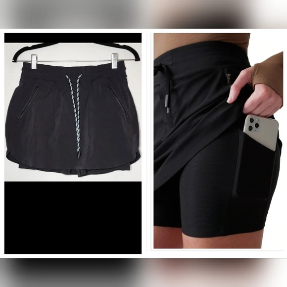 Athleta Pants - Athleta trekkie skort. Black.  Women's size 2.